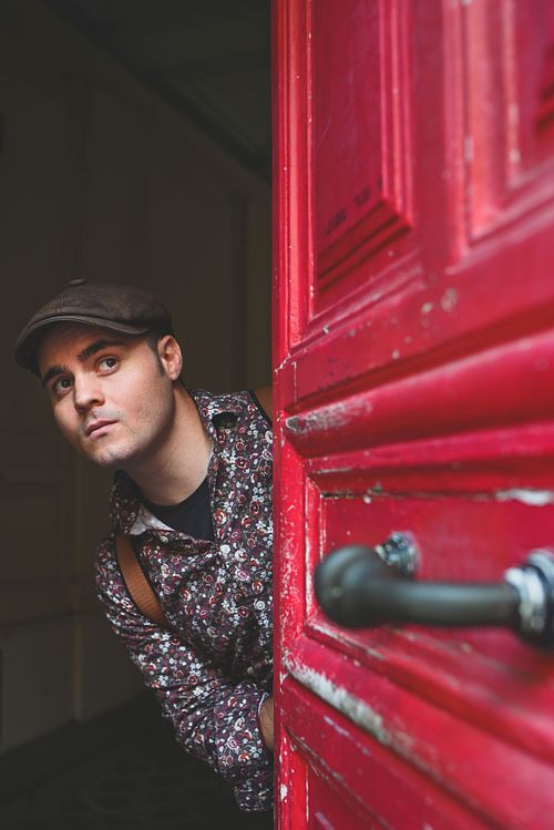 Portrait with bold, vibrant colours in Paris, cinematic style and minimal composition