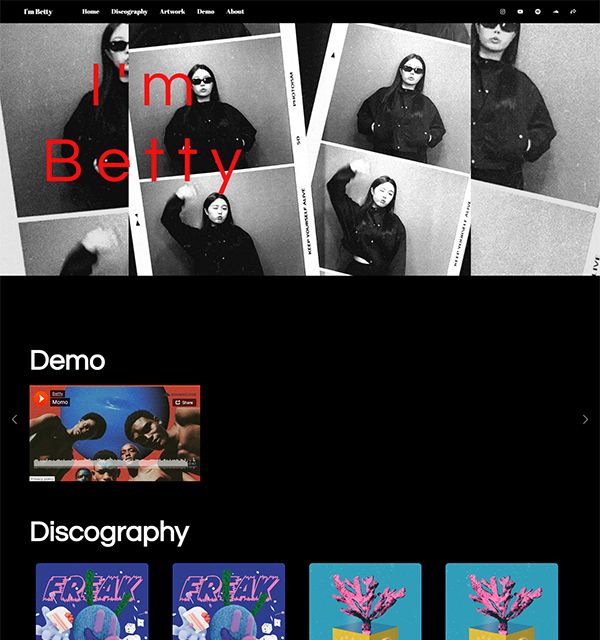 Ejemplos de sitios web de Betty Portfolio