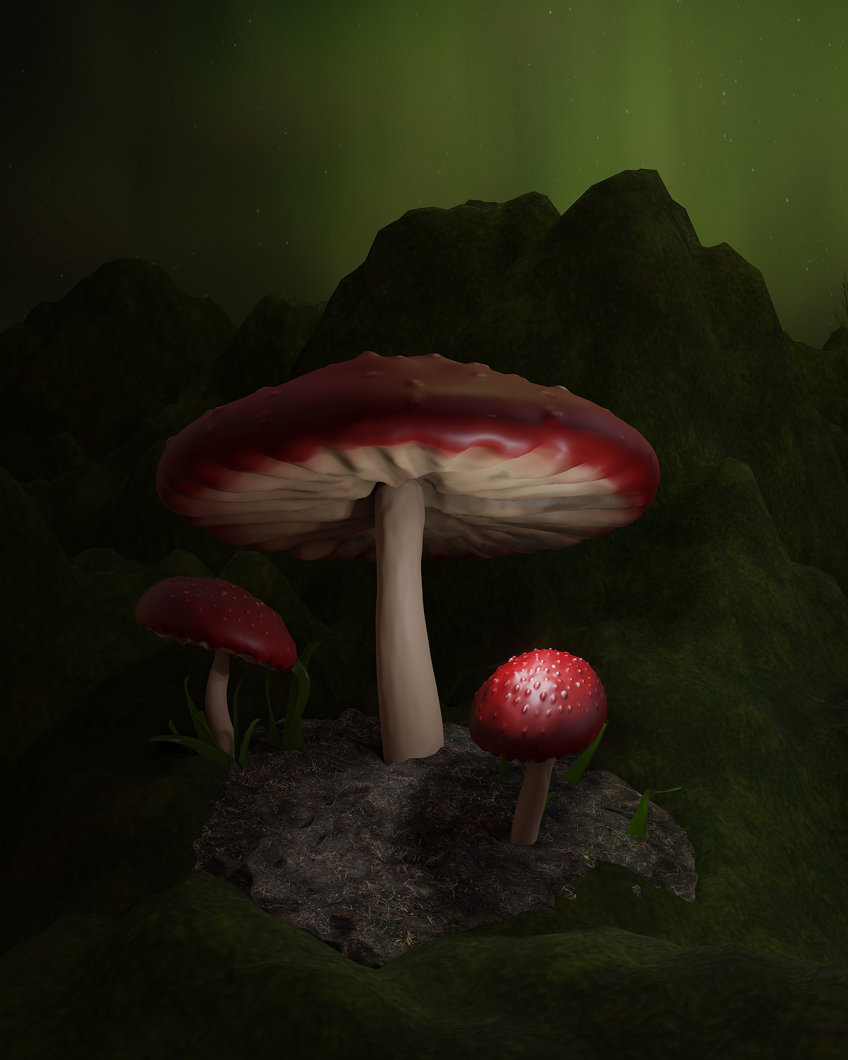 Render of Mushroom World with no characters