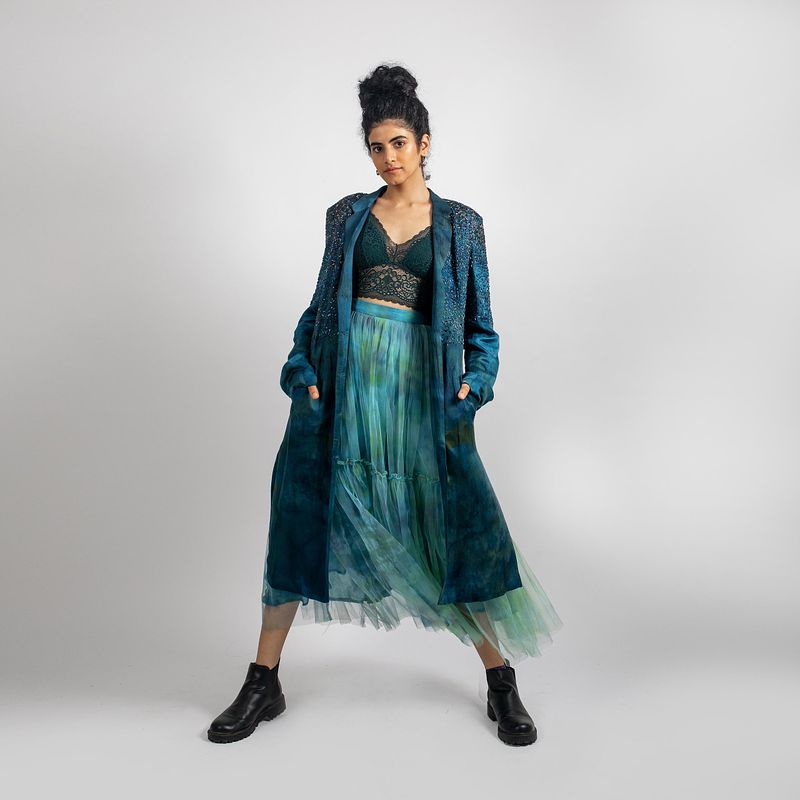 Metallic Wings Embroidered Blazer