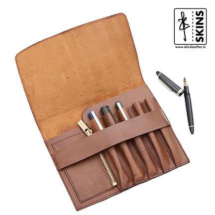 Skins: Elements 5 Pen Leather Flat Case