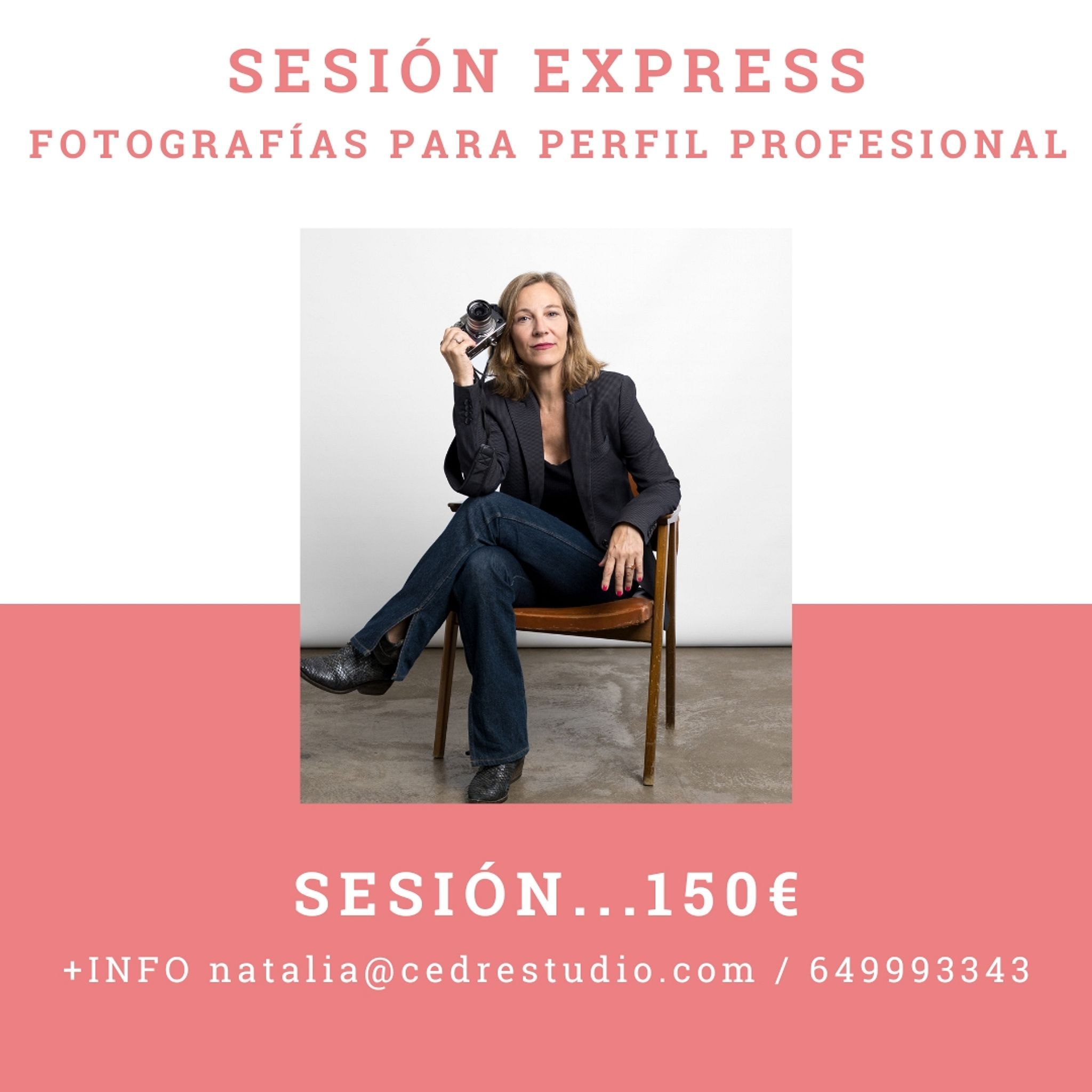 Sesión Express de fotografías para perfil profesional