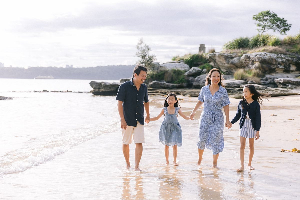 Blue colour theme family portraits