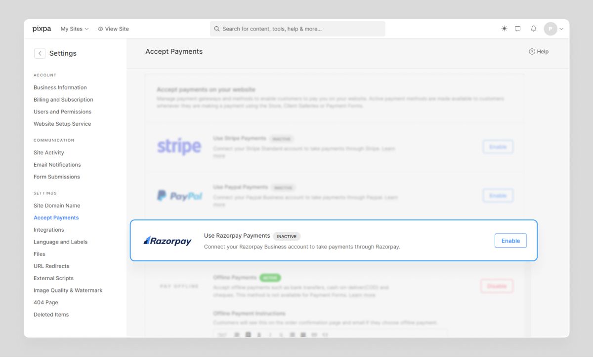 Akceptuj płatności za pomocą Razorpay